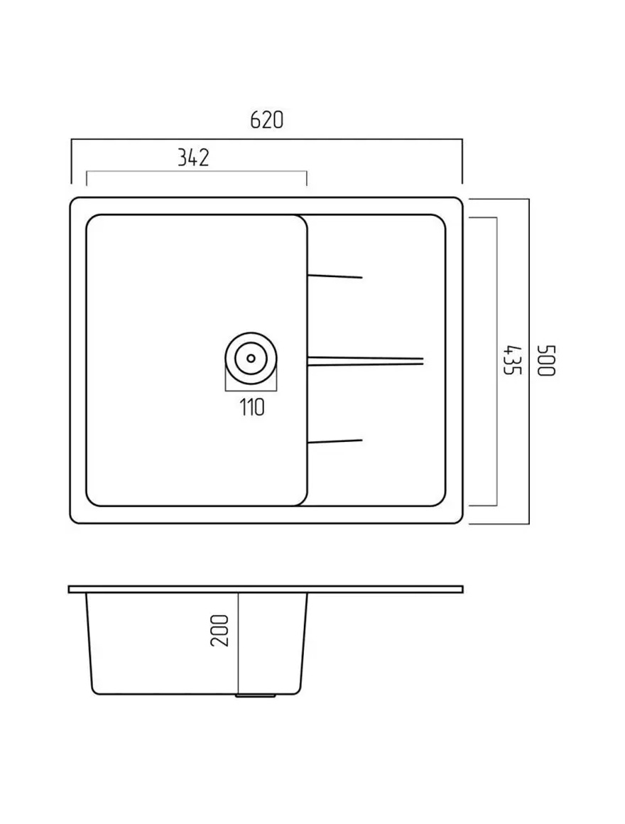 Chiuvetă bucatarie ELEFANT piatră artificială ZIRKON 6250 Topaz