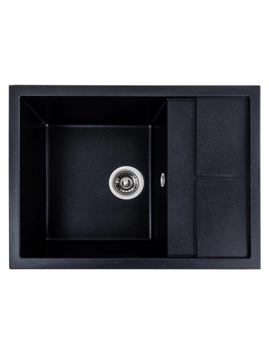 Chiuvetă bucatarie ELEFANT piatră artificială LOTUS 6550 neagră metalic