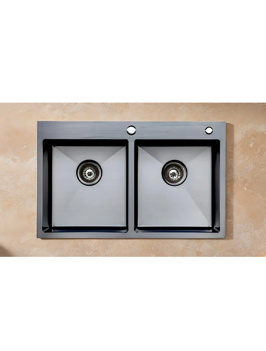 Chiuveta otel inoxidabil MIXXUS HM7849D-215 nano negru 3.0/0.8