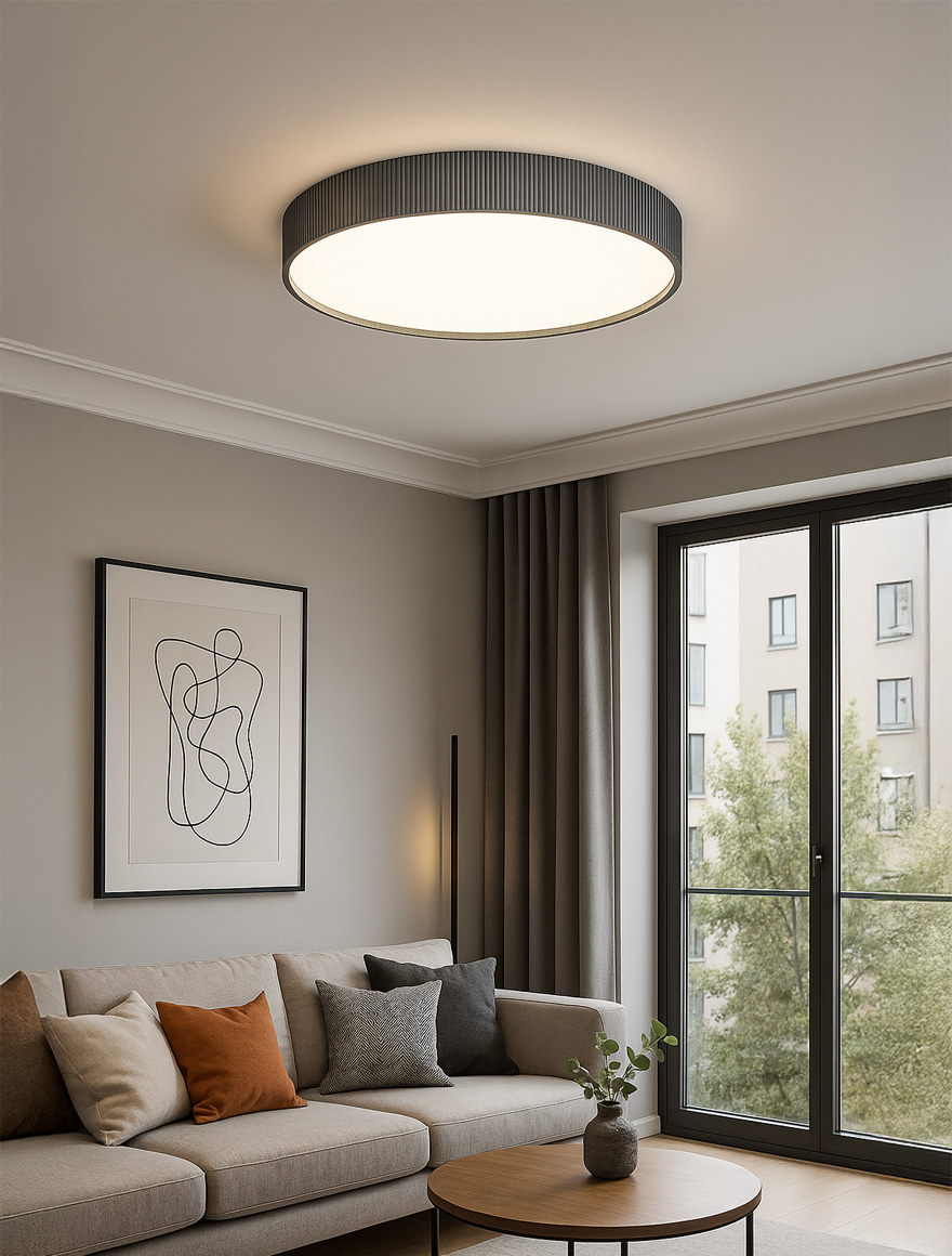 Потолочный светильник LED MILANDRA 60W, диммируемый, 3000–6000K, 4800 лм, D490 мм, серый, Luminaled