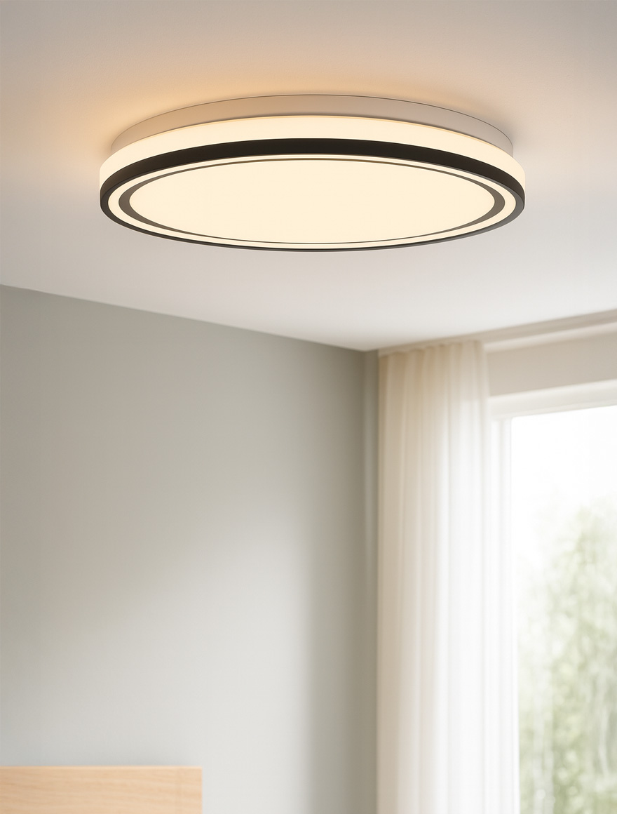 Plafonieră Led HELMAN 60W Dimmable 3000-6000K 4800Lm D485mm alb+negru Luminaled