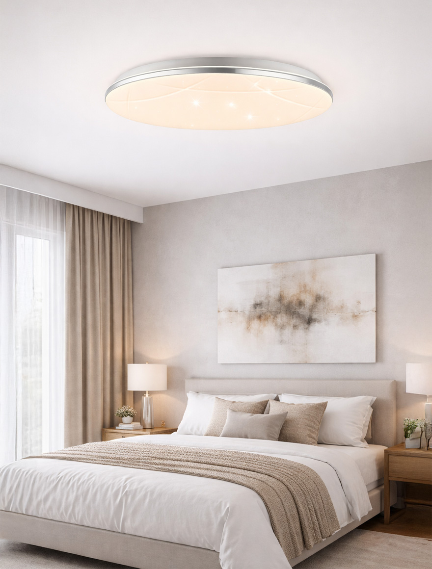 Светодиодный потолочный светильник LUCA, 60 Вт, с диммированием, 3000–6000K, 4800 лм, диаметр 490 мм, белый, Luminaled