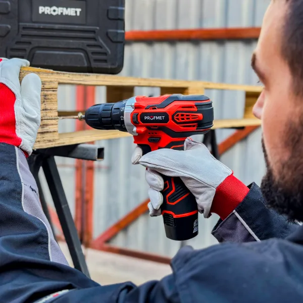 857140 Mașină de găurit/înșurubat 12V, 20Nm, (acum. 1,5Ah-2buc, încărcator) Profmet