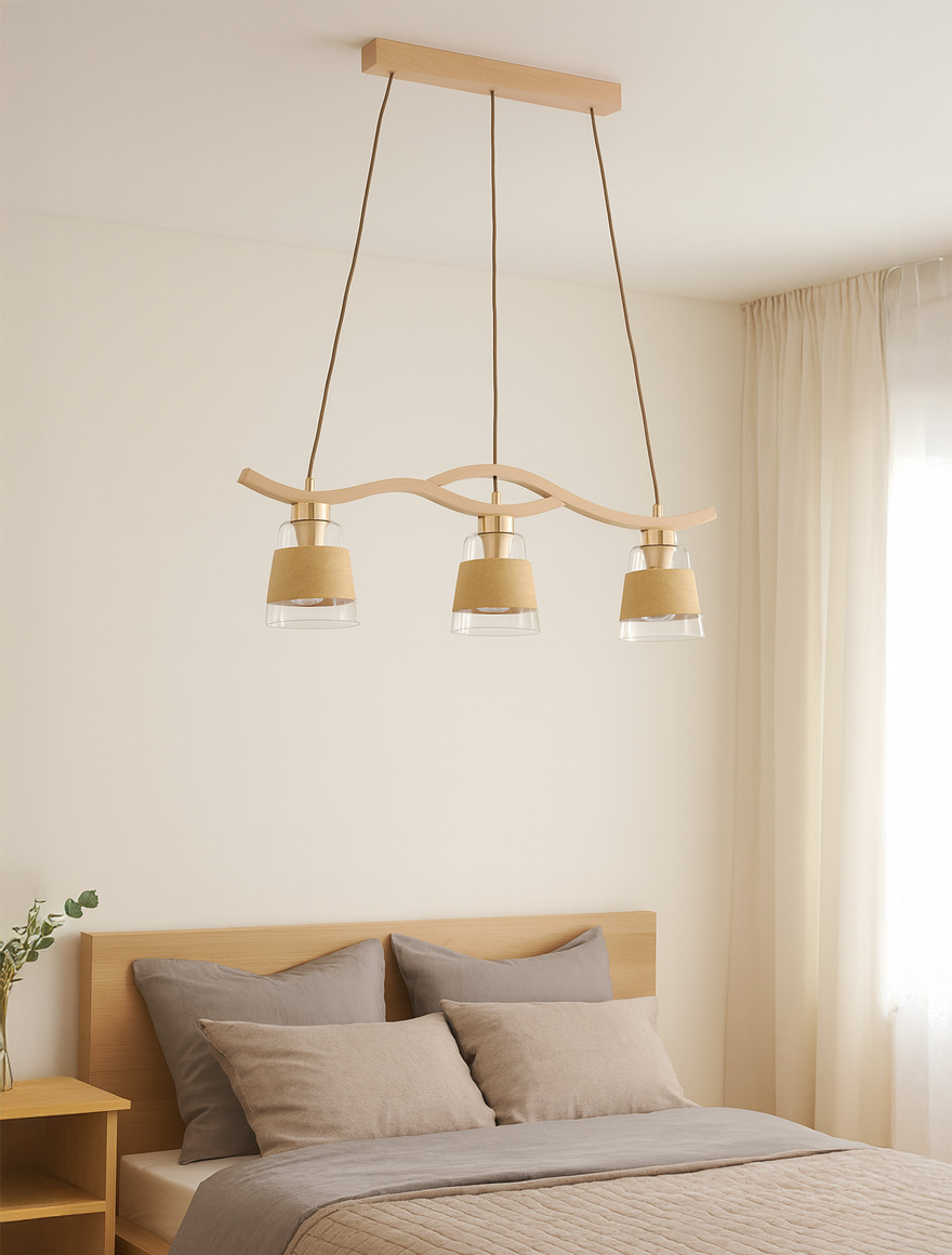 Lustră FORES 3xE14 max 40W lemn ALFA