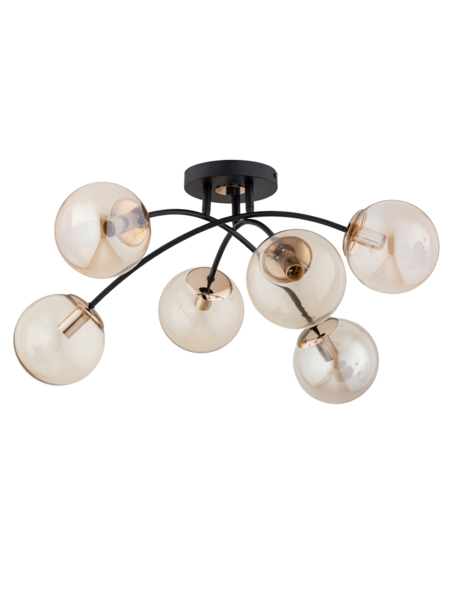 Lustră BLASKO 6xE14 negru+aur ALFA