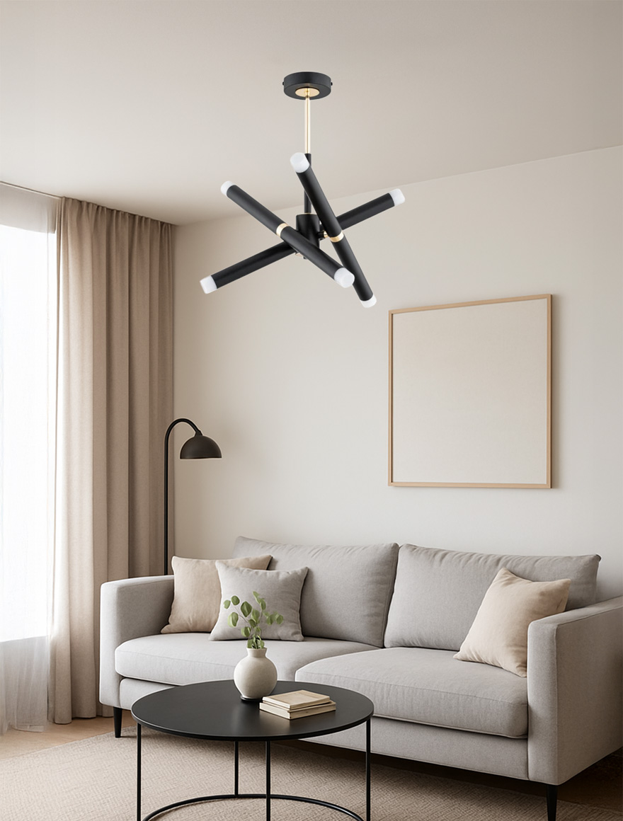 Черная люстра VILIO 6xG9 ALFA