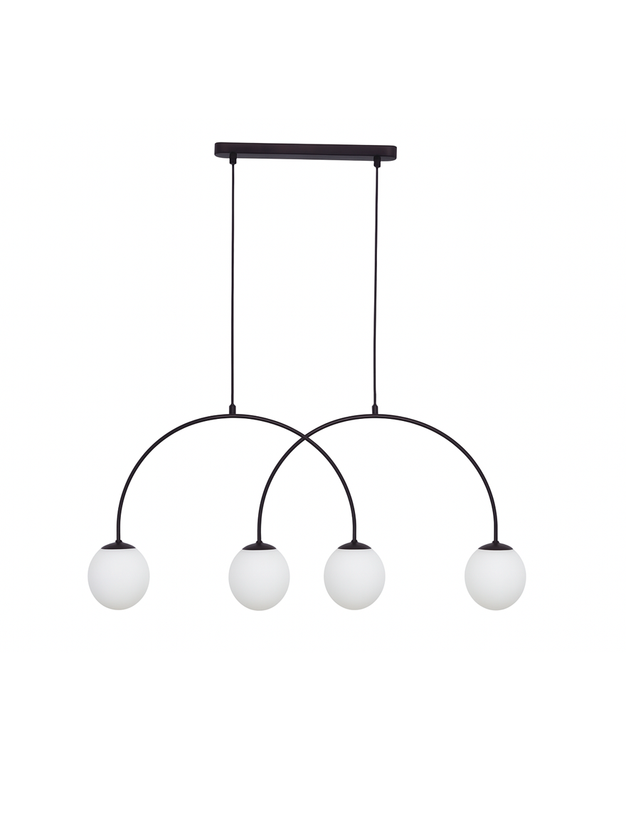 Люстра BENDO 4xE14, чёрная+белая, ALFA