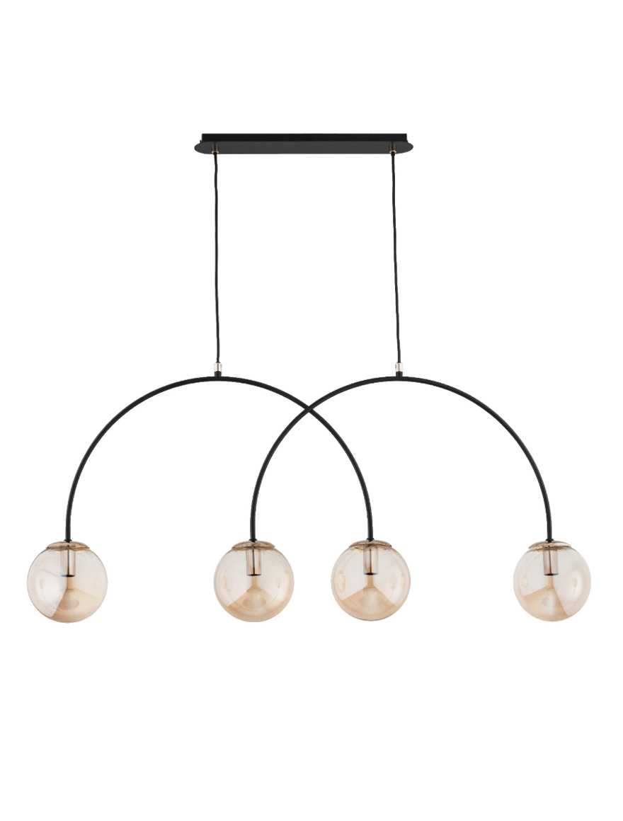 Lustră BENDO 4xE14 negru+aur ALFA