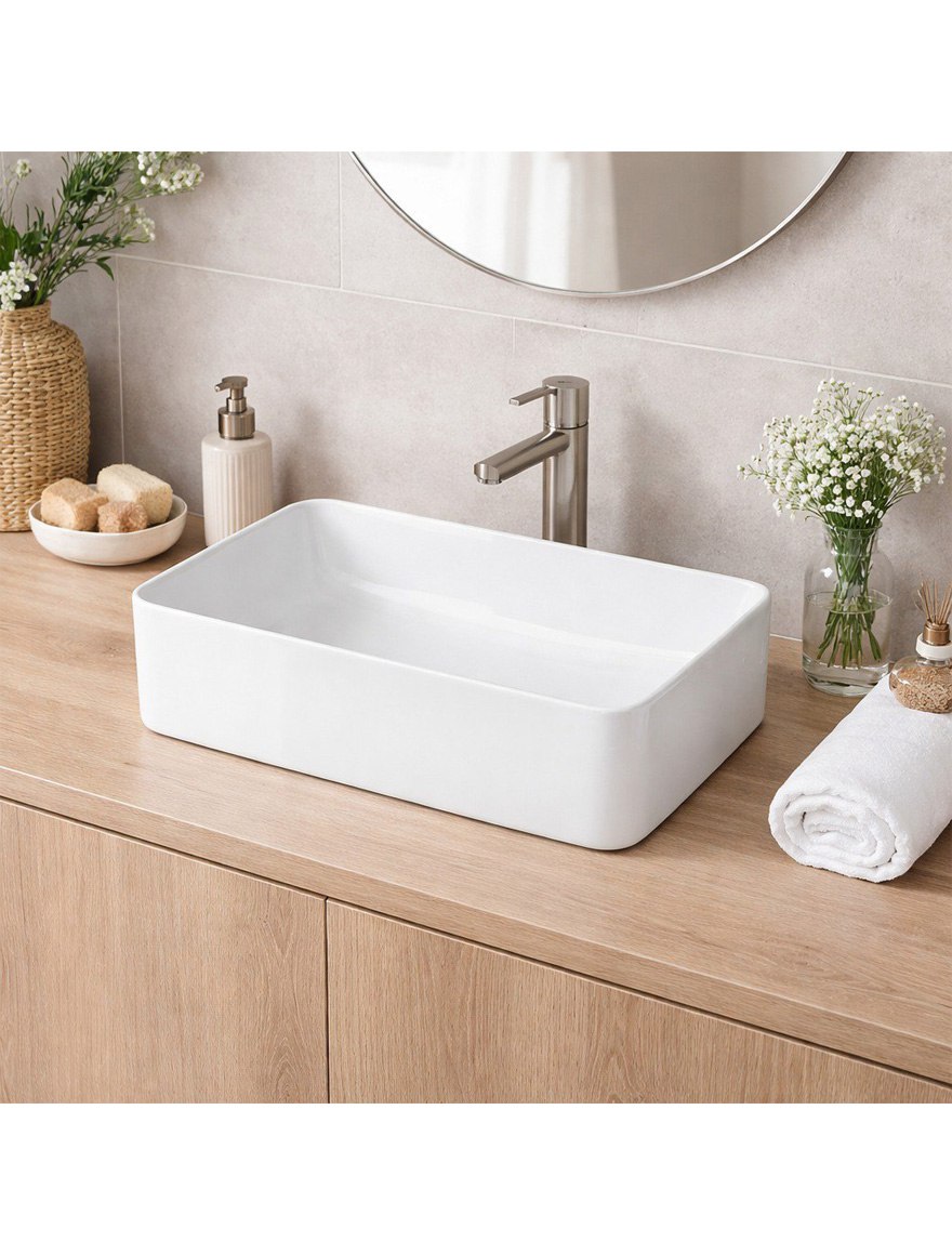 Lavoar pe blat Cersanit Crea 495x345x135 dreptunghiular