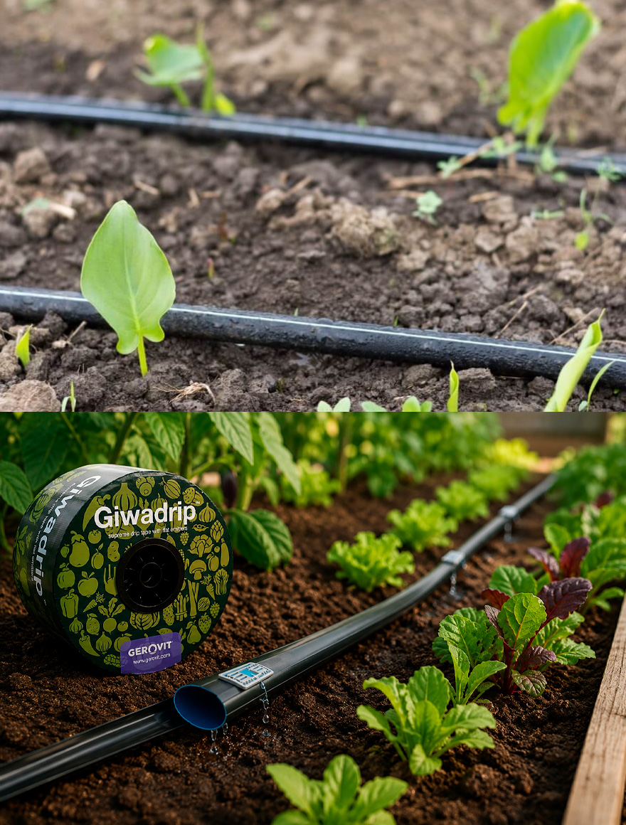 ЛЕНТА ДЛЯ КАПЕЛЬНОГО ОРОШЕНИЯ GIWADRIP D.16mm, 6mil, 20cm, 1.1L/h, БУХТА 3000 m