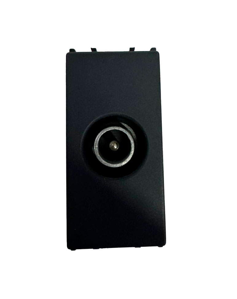 ТВ-розетка 1 дБ, чёрная матовая, конечная (KM11SB-B)