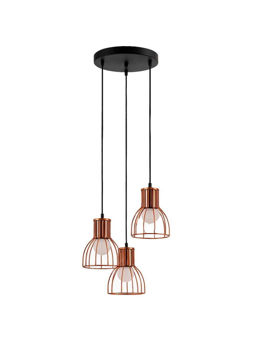 Lustră JH-714 D15x11xH13.5cm,E27/3, Metal,Rose Gold,LuminaLed