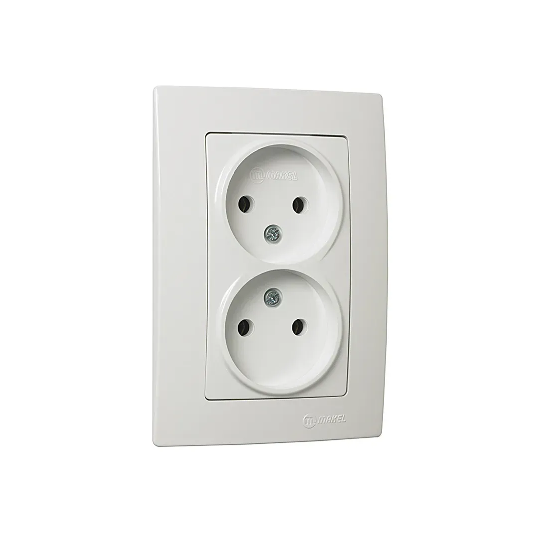 * Priză dublă interioară 16A 250V albă MAKEL LILIUM