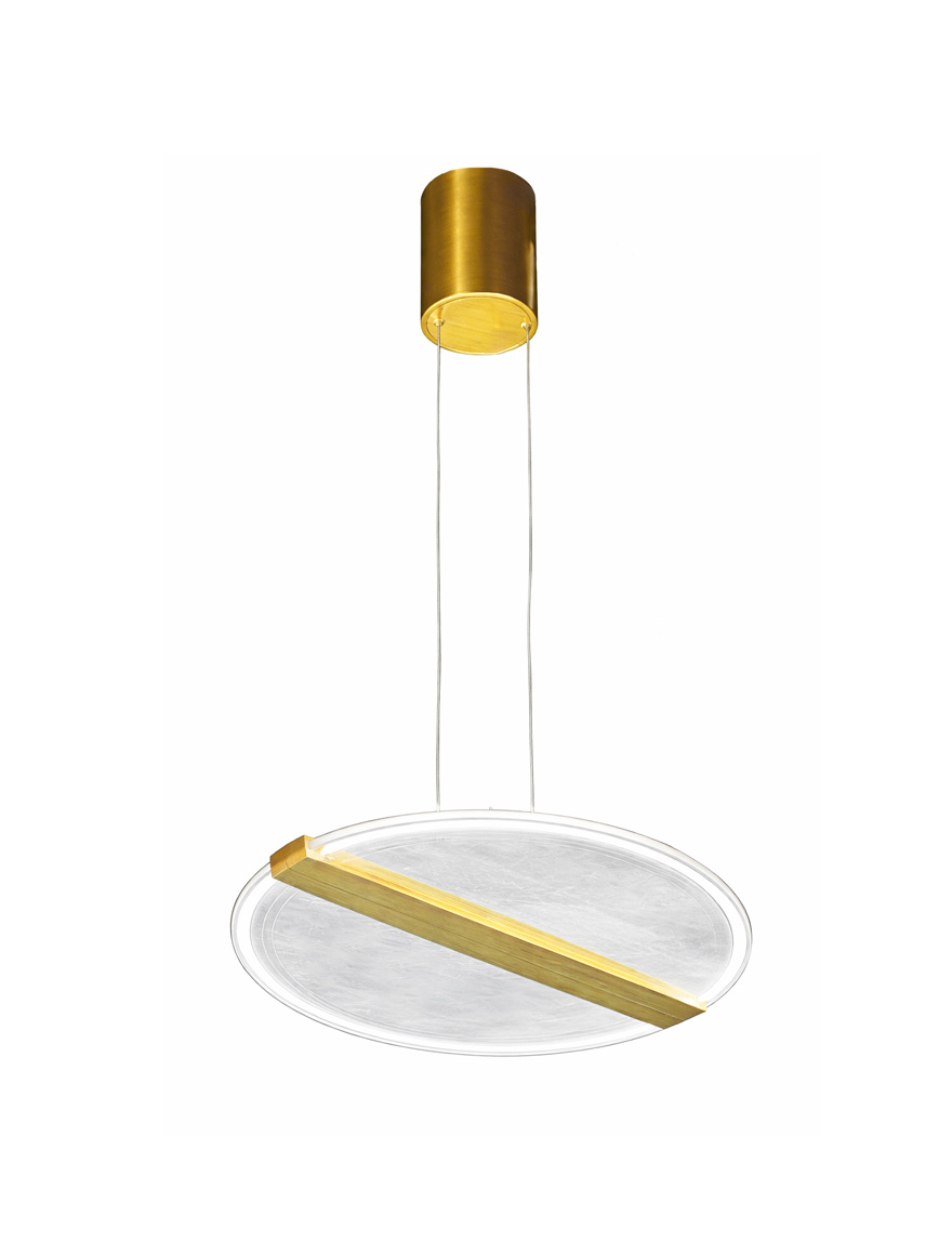 Lustră LED FS-048-D270 LB 270x1.2m  10W 6500K,brush gold, LuminaLed