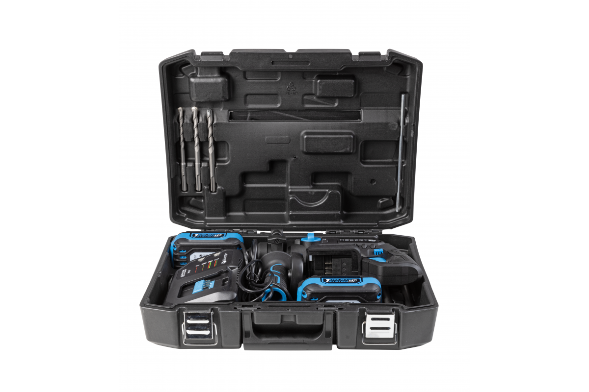 Set ciocan rotopercutor 18V + 2 acumulatoare 4Ah + încarcator 4A, HOGERT