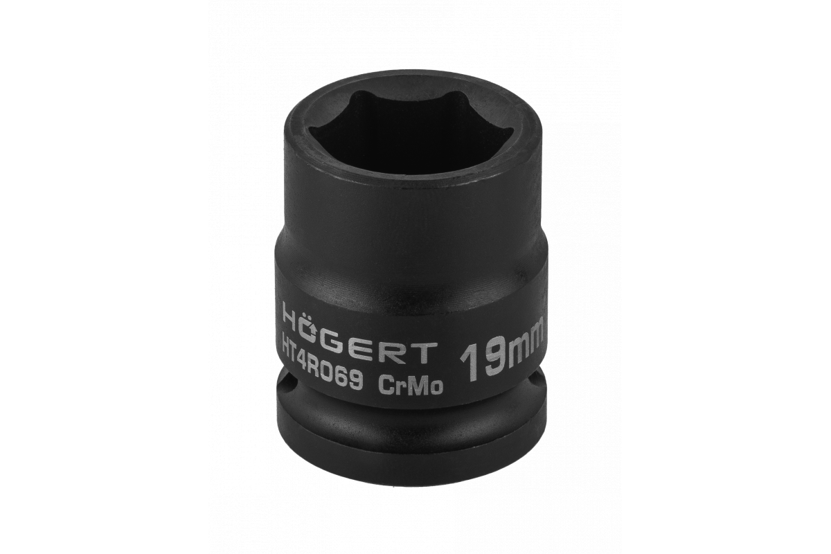 Cheie tubulară hexagonală de impact 1/2", 19 mm, DIN 3121, CrMo, HOGERT