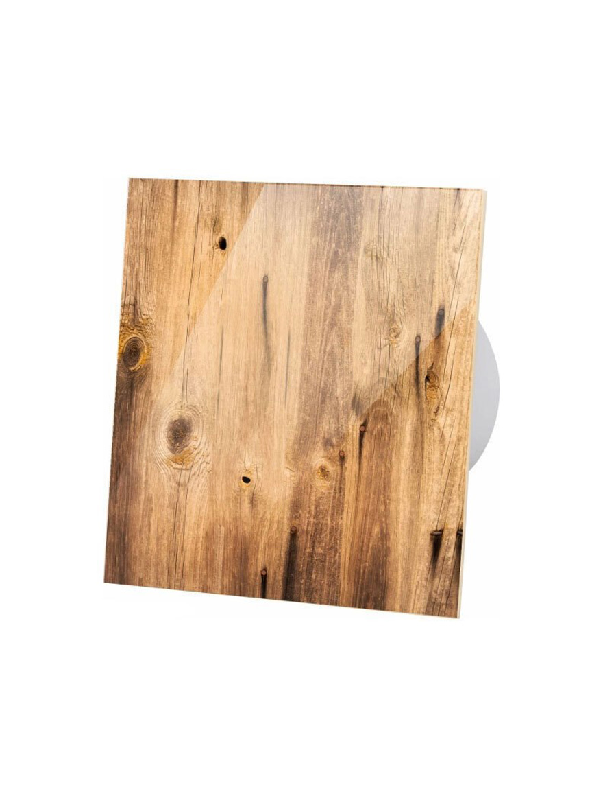 Панель 01-187 стеклянная, 175×175 мм, c вентилятором dRim 100/125, под дерево, AIRROXY