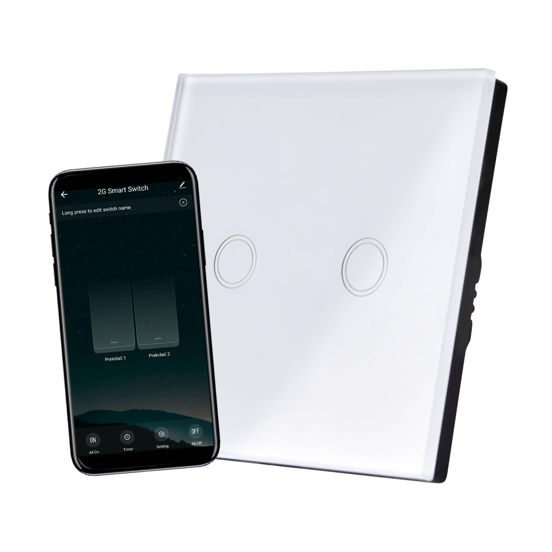 Întrerupător 2P smart WIFI 100W/800W 220-240V alb 265-502 Commel