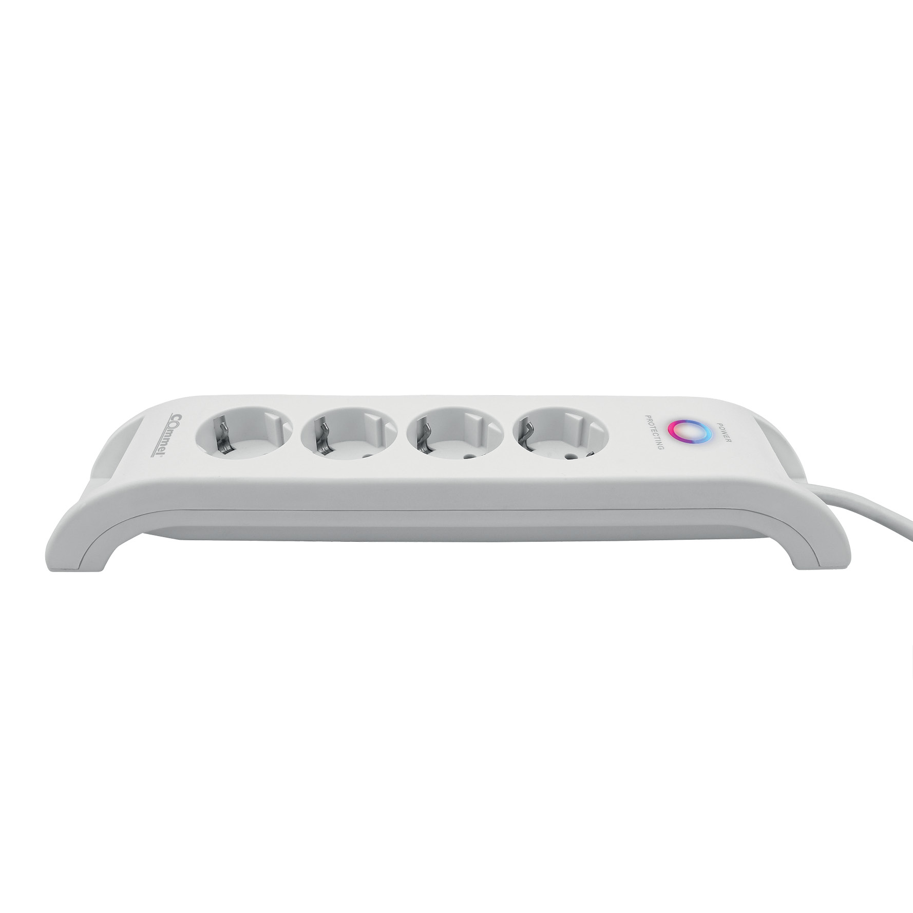 Prelungitor 4 prize 2m cu împ. 2xUSB-A (protecție supratens) alb 16A 250V 380-108 Commel