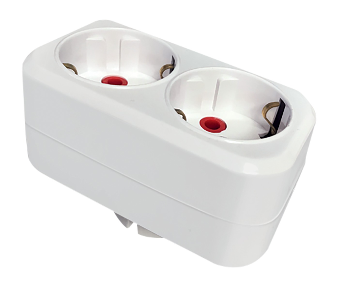 Adaptor - ramificator 2p. cu împământare alb 16A 220-250V MUTLUSAN