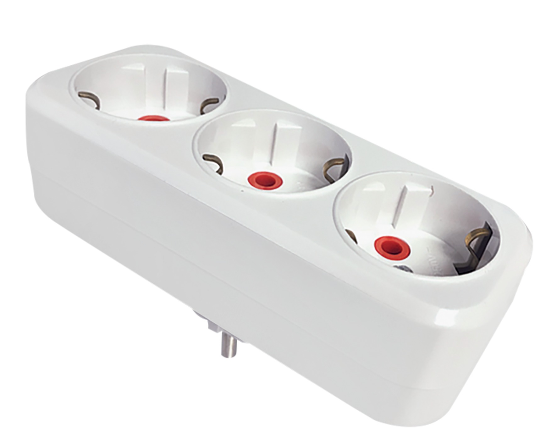 Adaptor (Ramificator) 3p. cu împământare alb 16A 220-250V MUTLUSAN