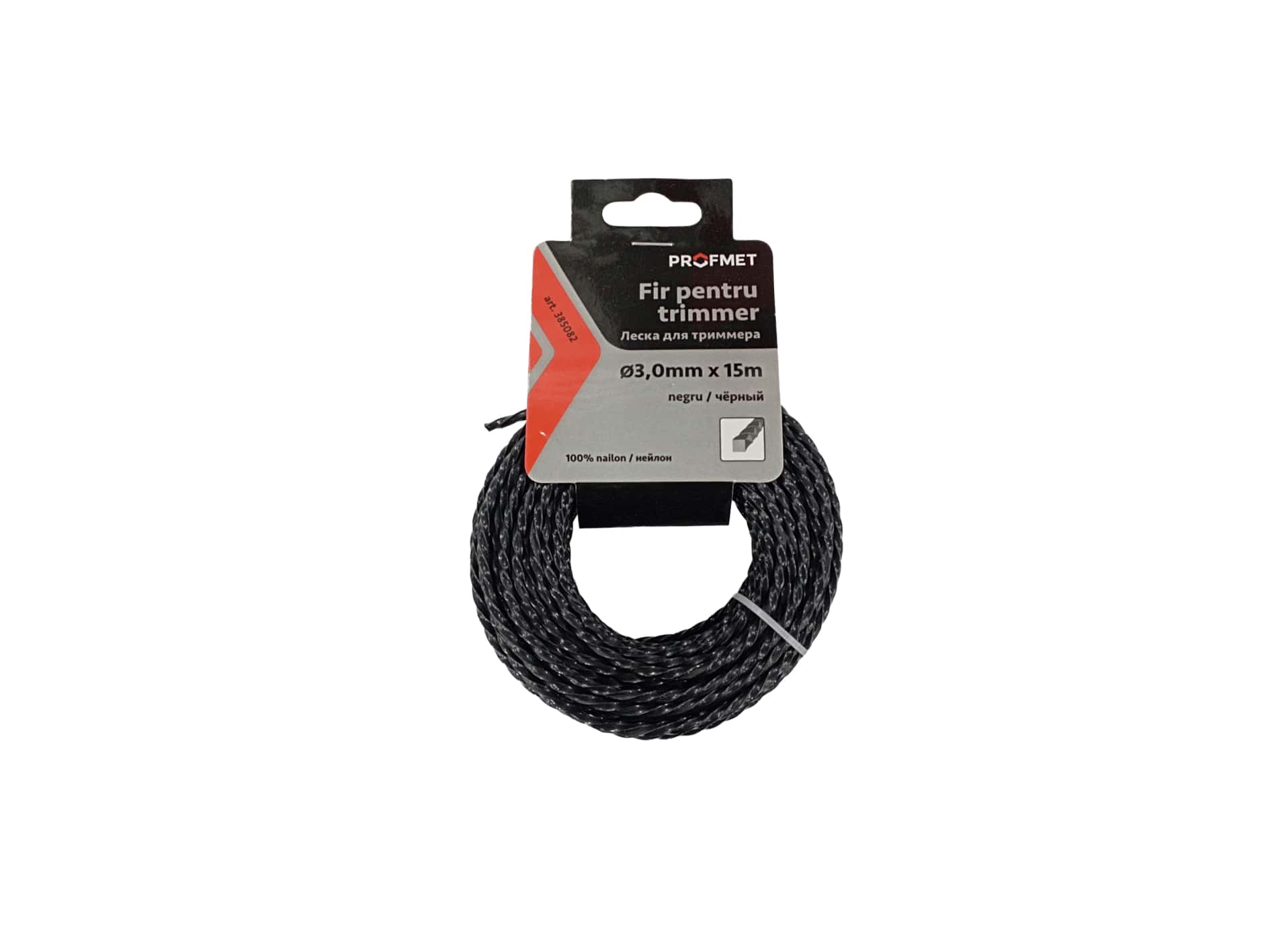 385082 Fir p/u trimmer, pătrat răsucit 3.0mm х 15m, negru Profmet