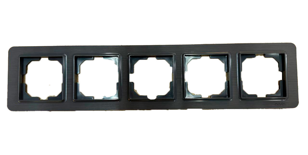 Рамка на 5 постов, серая, Lavin Arvia