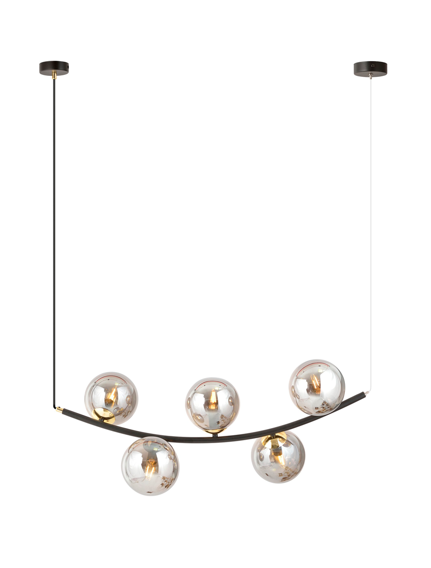 Lustră RITZ 5XE14 negru+grafit EMIBIG