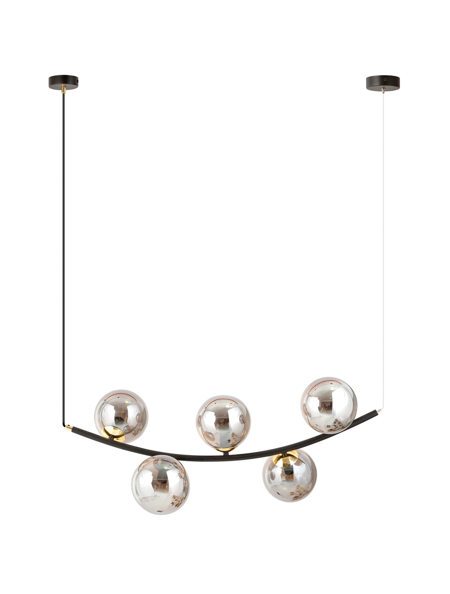 Lustră RITZ 5XE14 negru+grafit EMIBIG