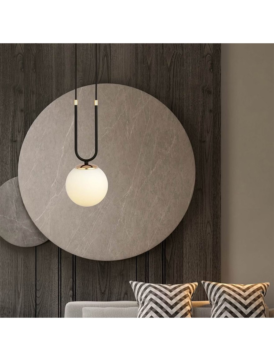 Suspensie GLAM 1XE14 negru+opal EMIBIG