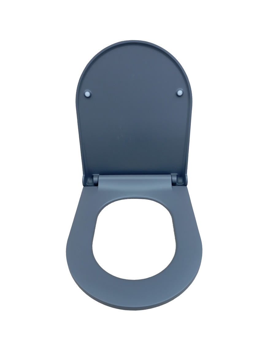 Крышка унитаза, четверть глубины, матовый дюропласт, антрацитовый цвет.