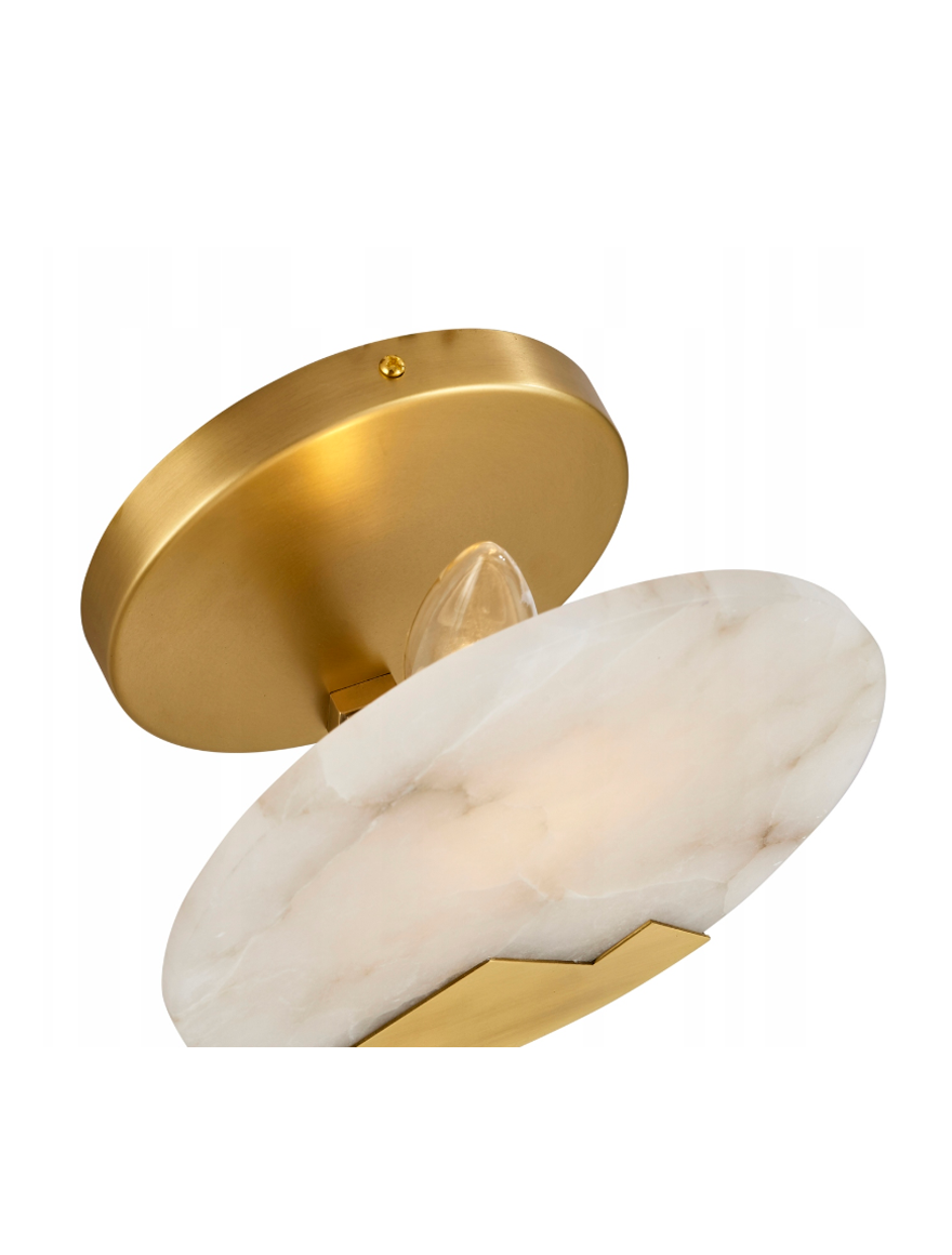 Настенный светильник 1xE27, MB21256-2, металл + алебастр (испанский/Class A), золото, Luminaled