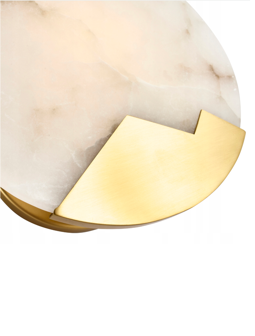 Настенный светильник 1xE27, MB21256-2, металл + алебастр (испанский/Class A), золото, Luminaled