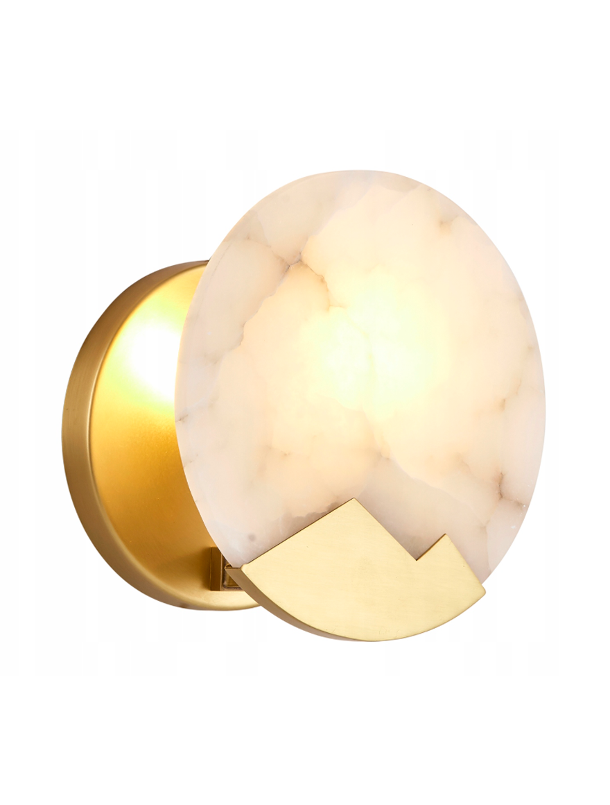 Настенный светильник 1xE27, MB21256-2, металл + алебастр (испанский/Class A), золото, Luminaled