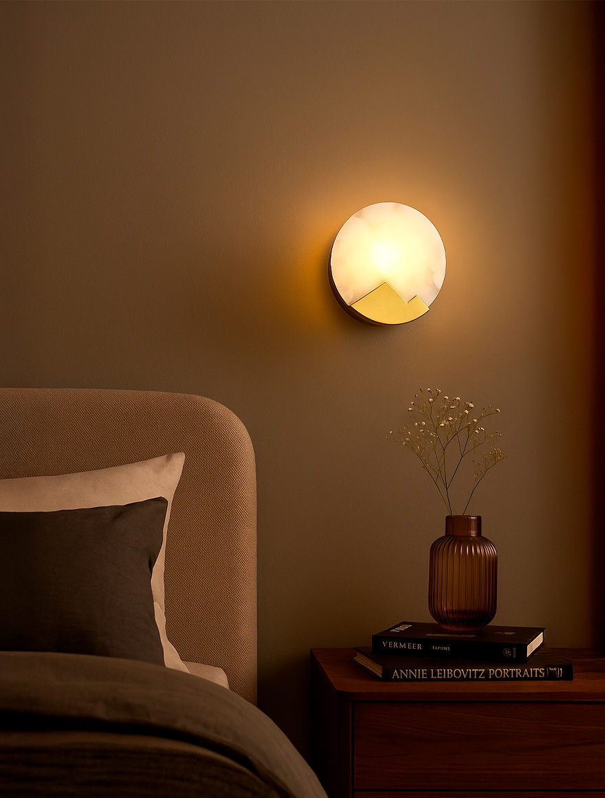 Настенный светильник 1xE27, MB21256-2, металл + алебастр (испанский/Class A), золото, Luminaled