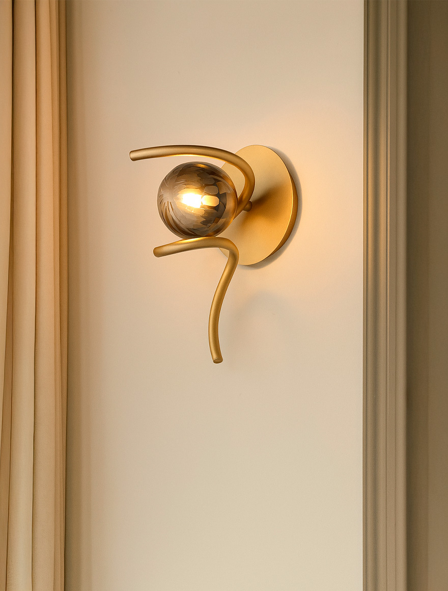 Настенный светильник VG Arlon 1xG9, VB42671-1 SM, золото + фуме, Luminaled