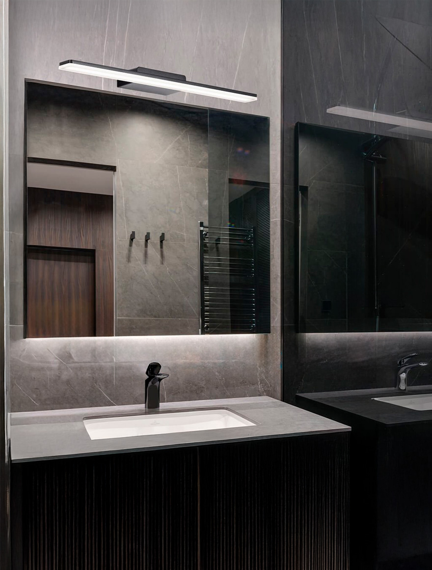 Настенный LED-светильник для зеркал VG 12W, 4000K, IP20, 600 мм, чёрный, VB21384, Luminaled