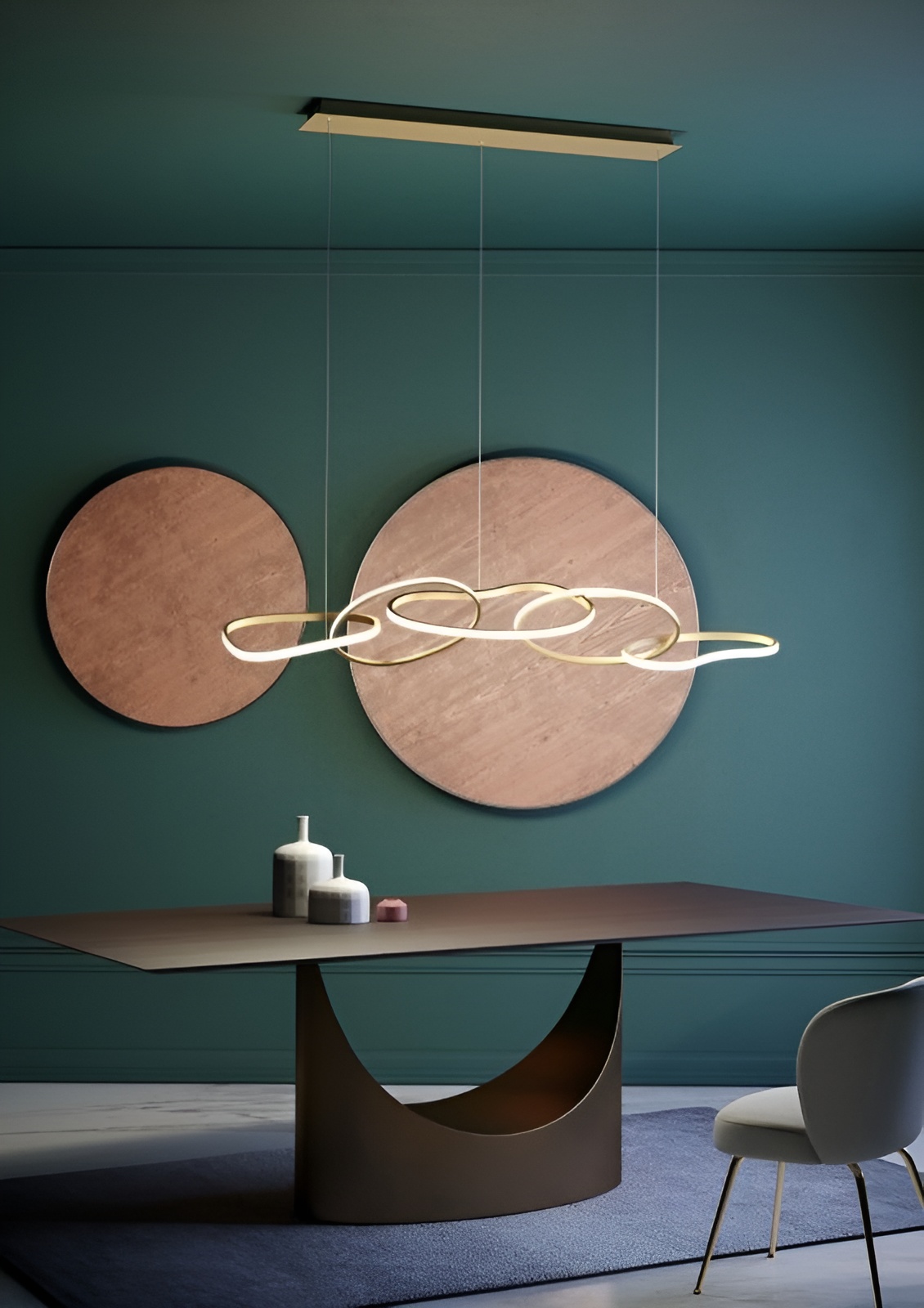 Lustră LED VG 72W 3000K IP20 L1500mm aurie Luminaled 2