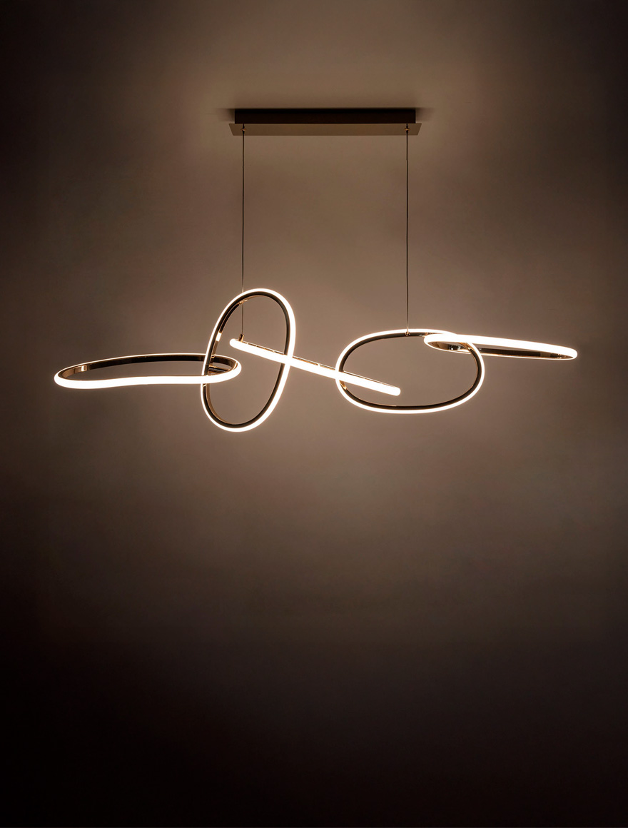 Lustră LED VG 72W 3000K IP20 L1500mm aurie Luminaled 3