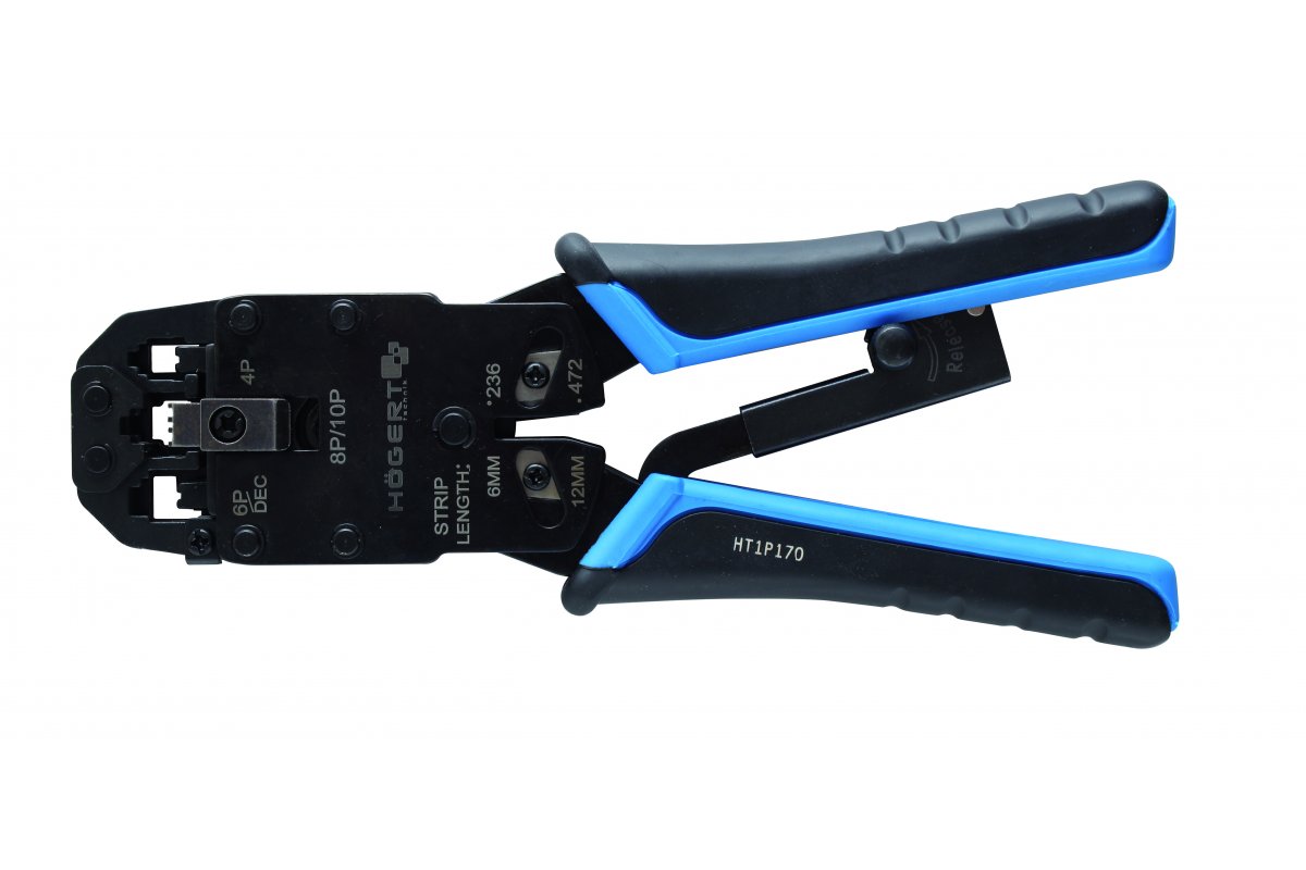 Clești de sertizare conectori 200 mm RJ10/ RJ11/ RJ12/ RJ45 HOGERT