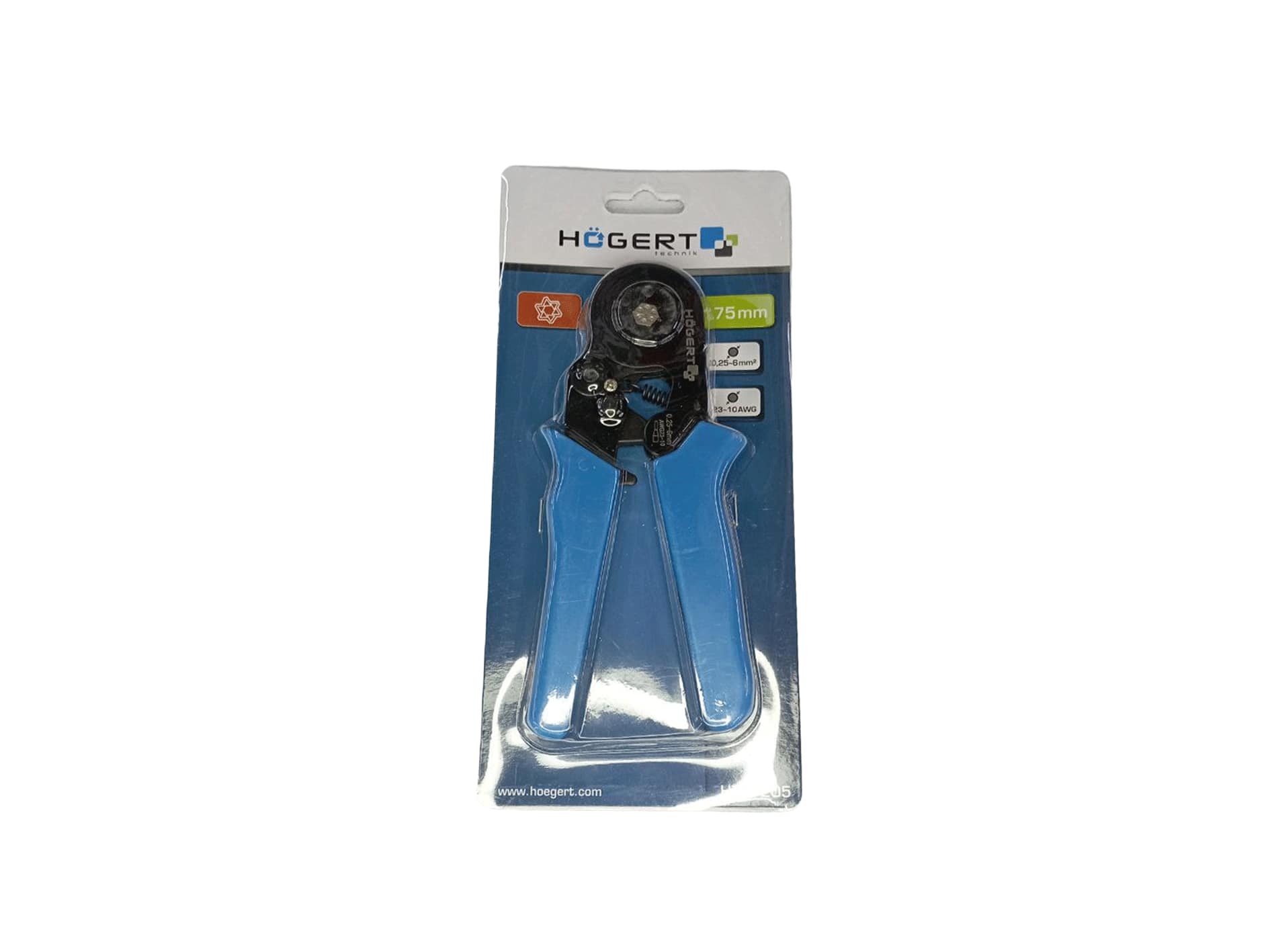 Обжимные плоскогубцы для разъемов 175 мм 0,25-6 мм2 (23-10 AWG) HOGERT