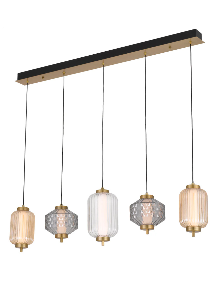 Светодиодная люстра 33 Вт 3000К 2Xдымчатый + 1Xянтарный + 2Xпрозрачный HN8457 Luminaled