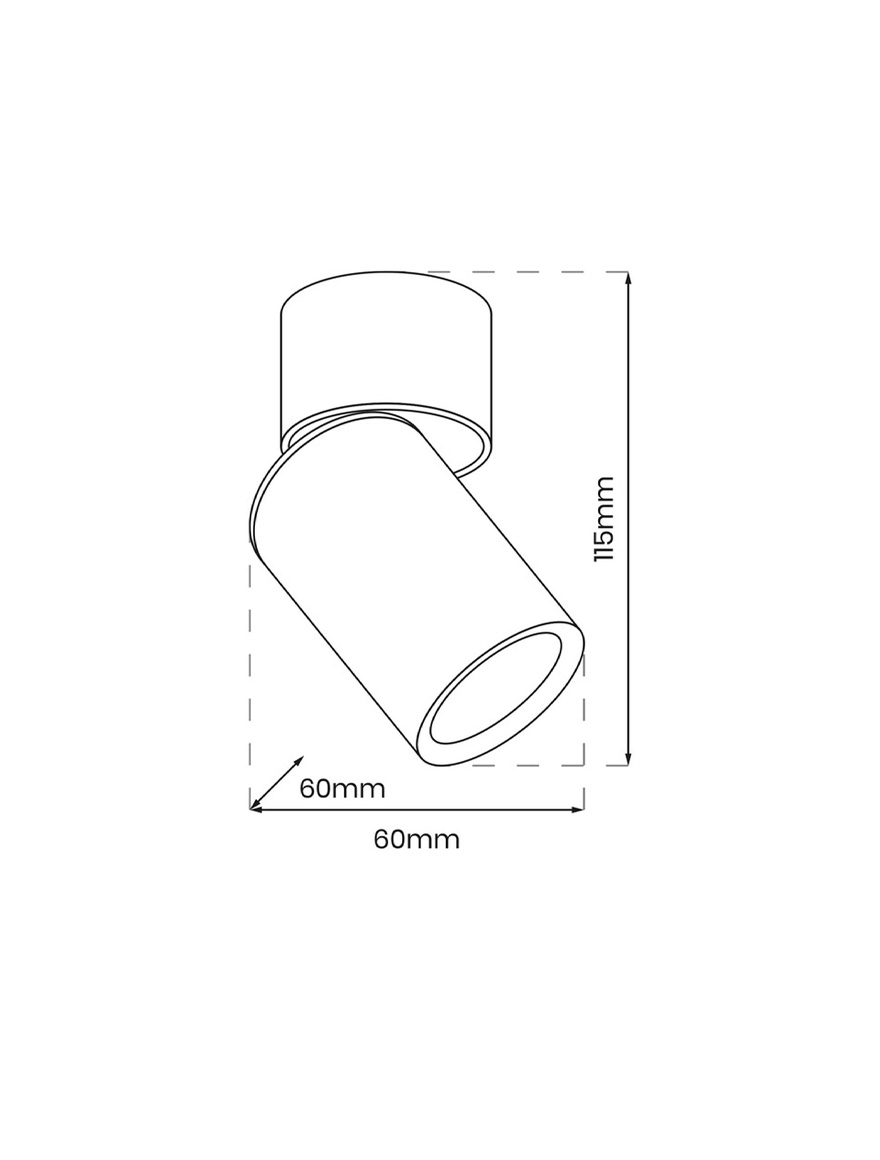 Накладной светильник 1xGU10, 60×100 мм, чёрный + золото, LUMINALED