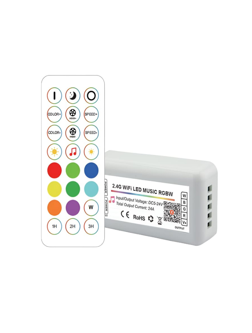 Контроллер светодиодной ленты TUYA WIFI LuminaLED с Wi-Fi RGB+W, 6A*3CH, 5V＜90W, 12V:<216W, 24V:<432W