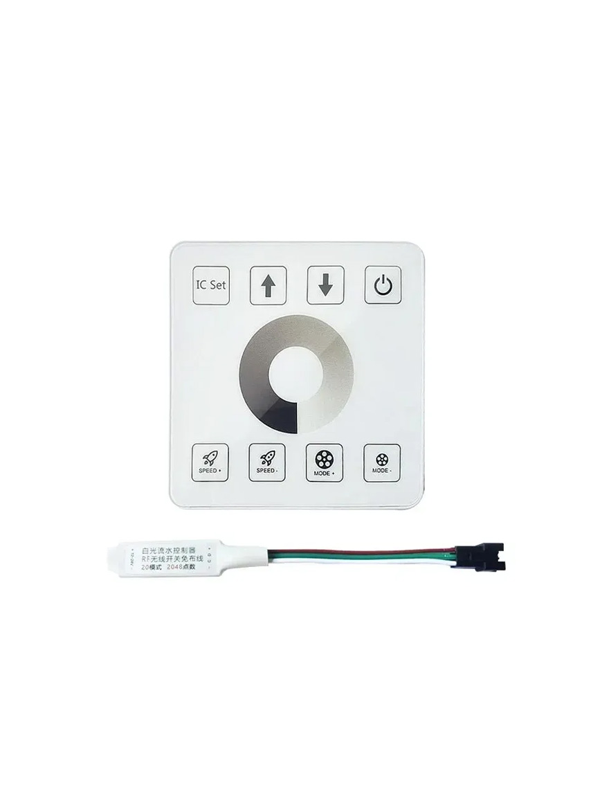 Настенный сенсорный контроллер для светодиодной ленты DYNAMIC LED Strip DC12-24V, одна группа SPI-сигналов, максимум 2048 точек подключения микросхем LuminaLED.