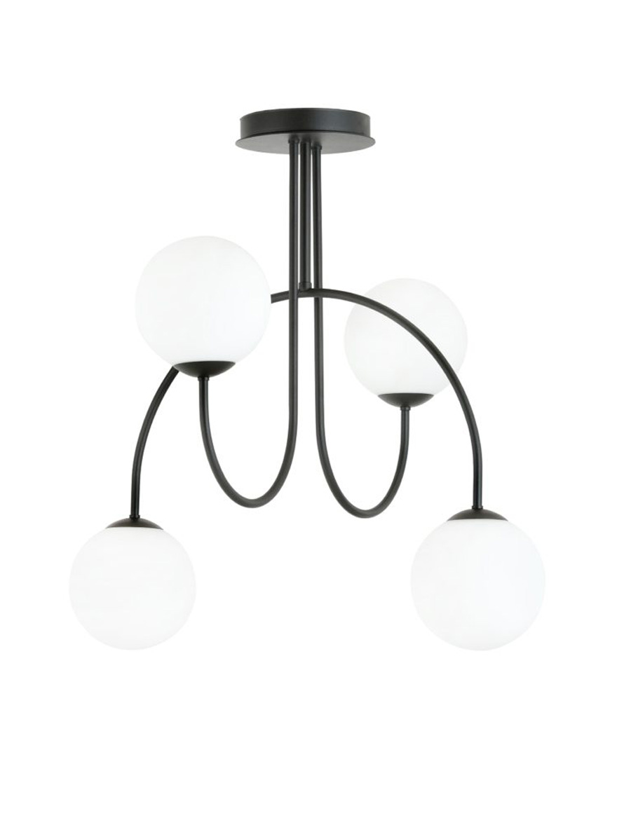 Lustră TERSO 4xE14 negru+alb ALFA