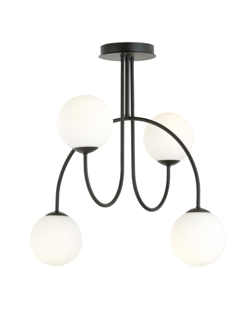 Lustră TERSO 4xE14 negru+alb ALFA