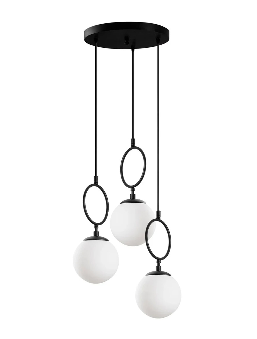 Lustră SITRO 3xE14 negru+alb ALFA