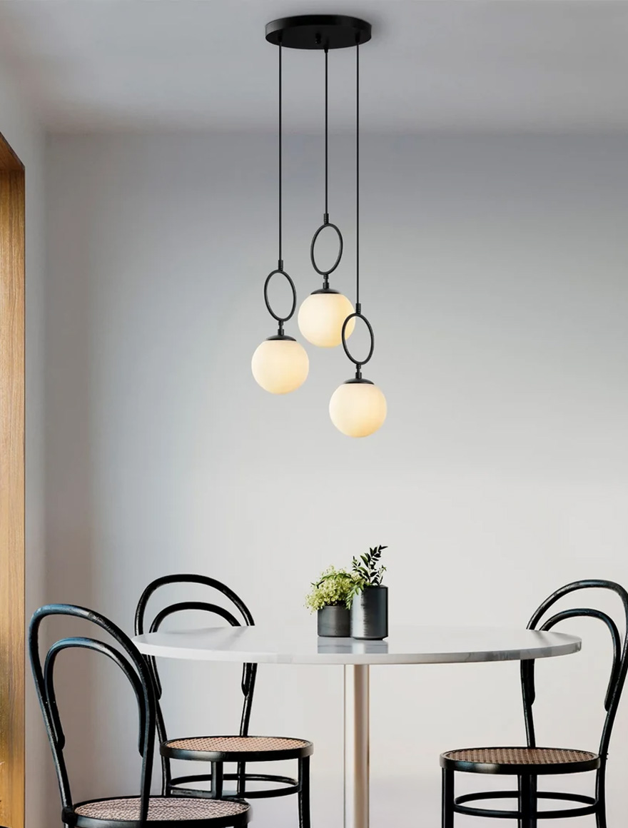 Lustră SITRO 3xE14 negru+alb ALFA