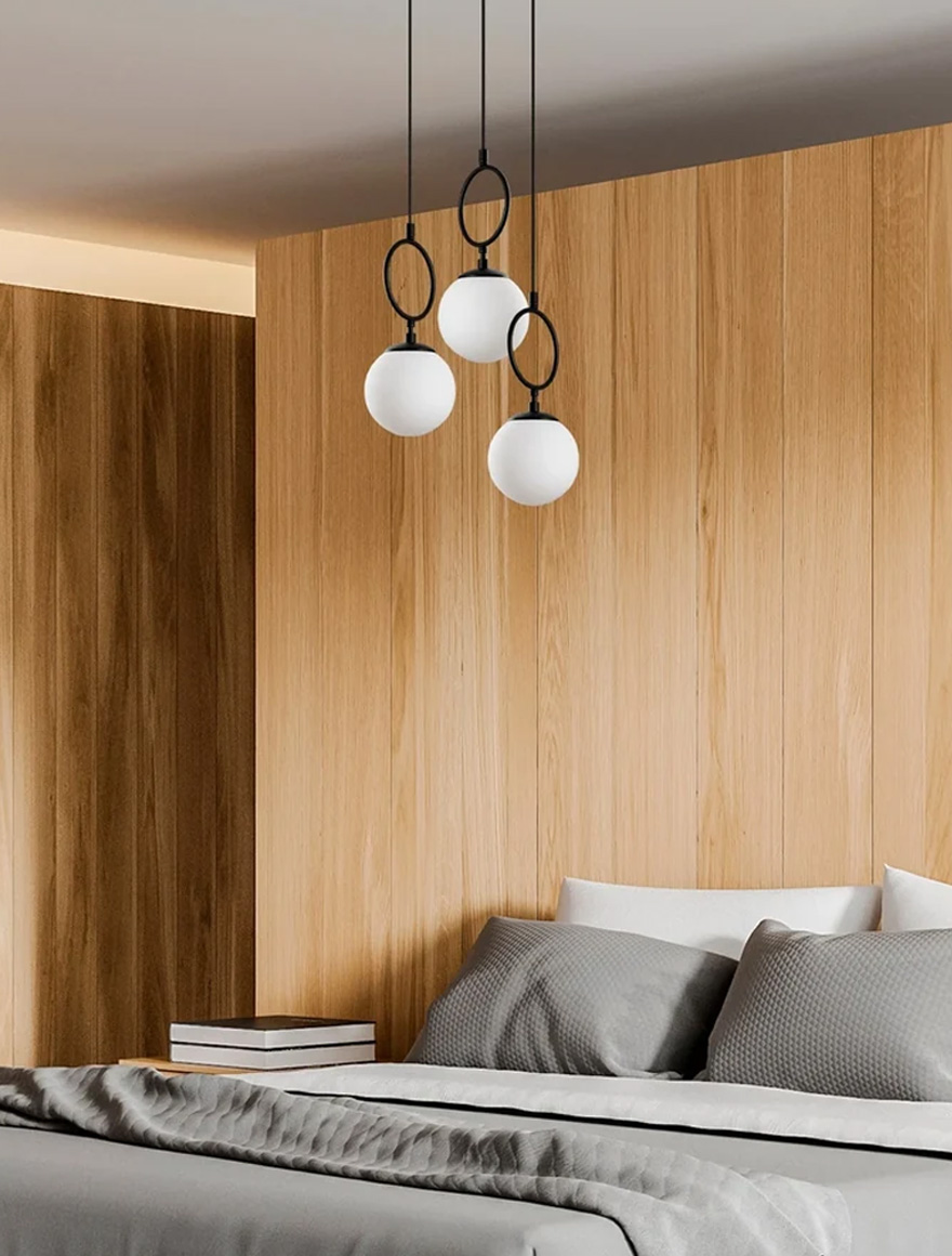 Lustră SITRO 3xE14 negru+alb ALFA